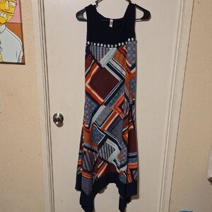 PerSeption Concept Multicolor Geometric High Low Dress